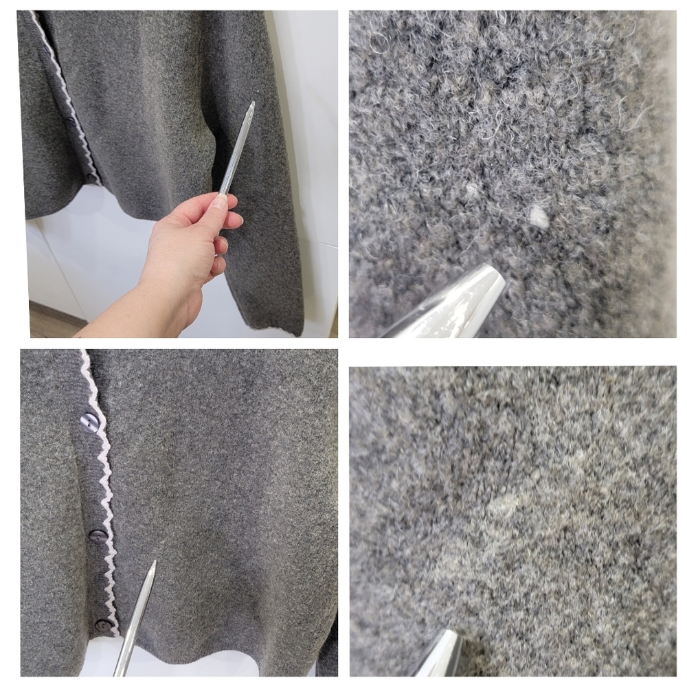 Zara Scalloped Trim Knit Cropped Cardigan Preppy Cozy Neutral Ballet-core Large - Picture 15 of 17